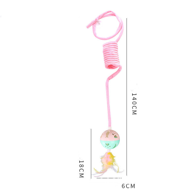 Spring Suction Cup Cat Toy - Interactive Fur Ball Teaser for Solo Play
