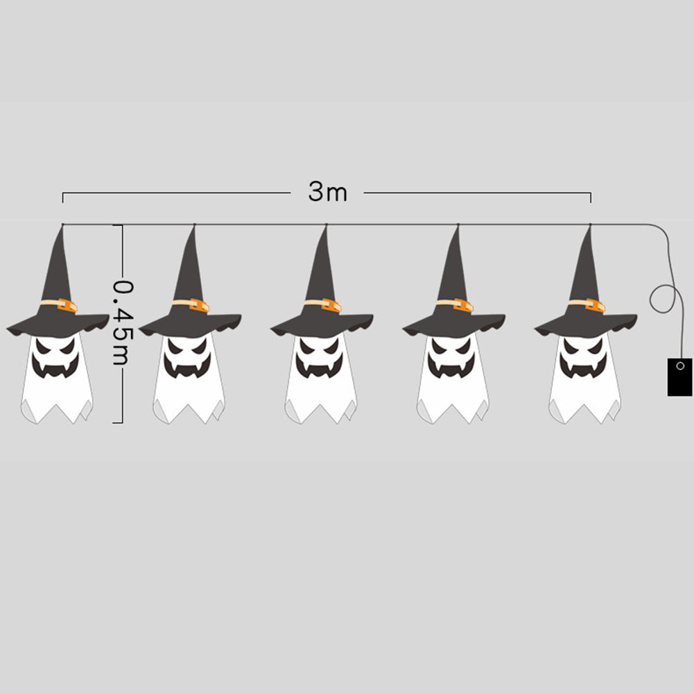 Halloween Holiday Decoration Lanterns Cloth Art Ghost String Lights