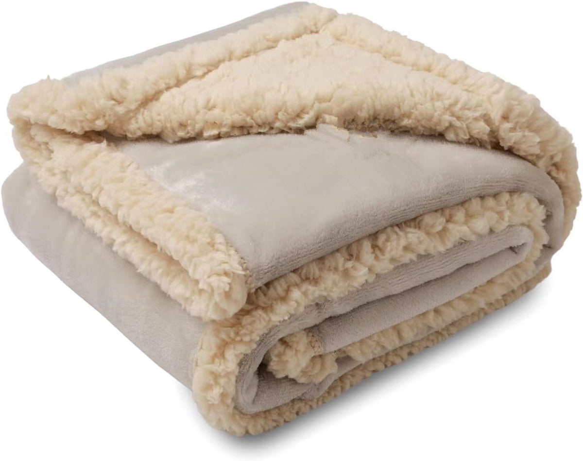 Thick Sherpa Fleece Pet Blanket - Waterproof Dog Blanket for Bed, Sofa & Car