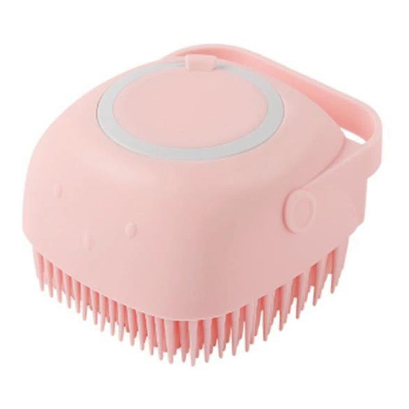 Silicone Dog Bath Brush with Shampoo Dispenser - Massage Grooming Scrubber