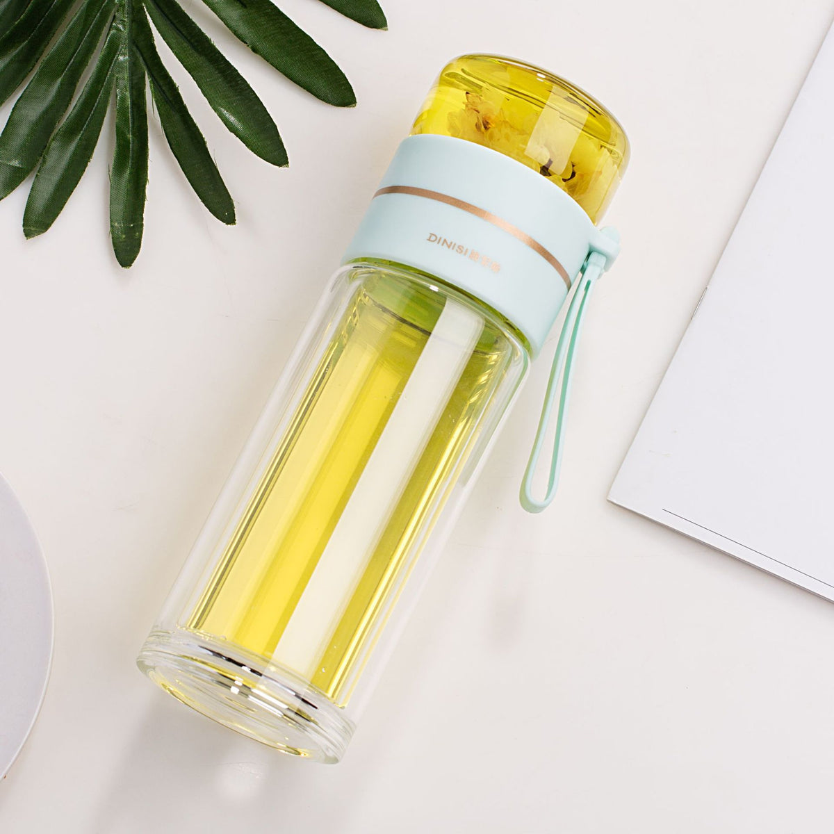 Double-Wall Glass Tea Infuser Bottle - 400-450 ml