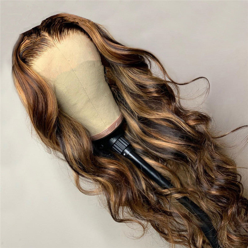 Women's Fashion Trade Wigs Long Curly Hair Chemical Fiber Rose Net