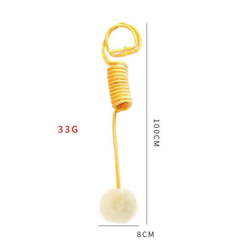 Spring Suction Cup Cat Toy - Interactive Fur Ball Teaser for Solo Play