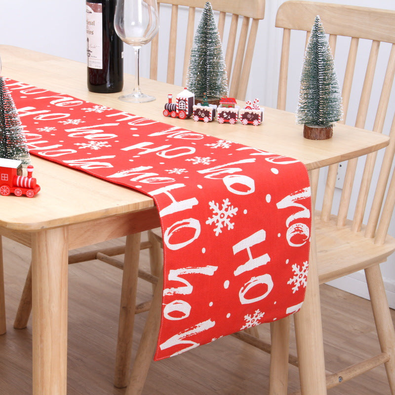 Christmas Table Flag Double Printing Snowman Mat | Xmas Holiday Decor