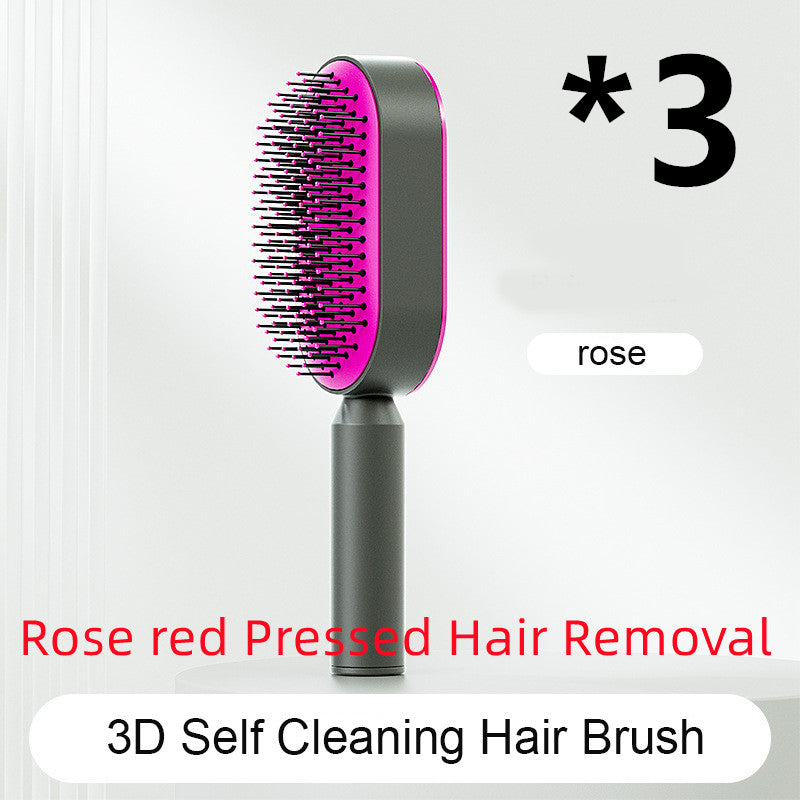Self Cleaning Hair Brush for Women One-Key Loss Airbag Massage Scalp