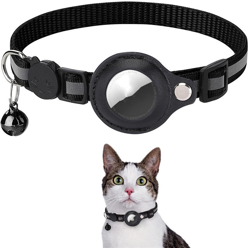 Reflective AirTag Dog Collar - Nylon Pet Collar with Waterproof AirTag Holder