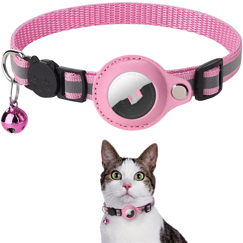 Reflective AirTag Dog Collar - Nylon Pet Collar with Waterproof AirTag Holder