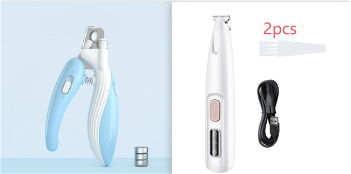 Waterproof Dog Paw Trimmer with LED - Pet Hair Clipper with Display & Wide Blade