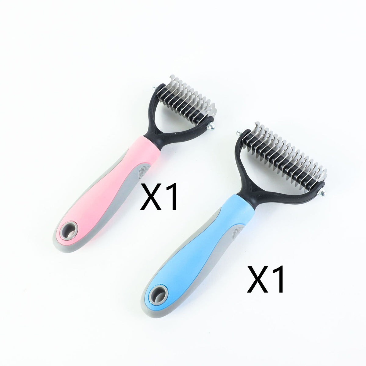 Double-Sided Stainless Steel Pet Brush - Deshedding & Dematting Comb for Dogs and Cats