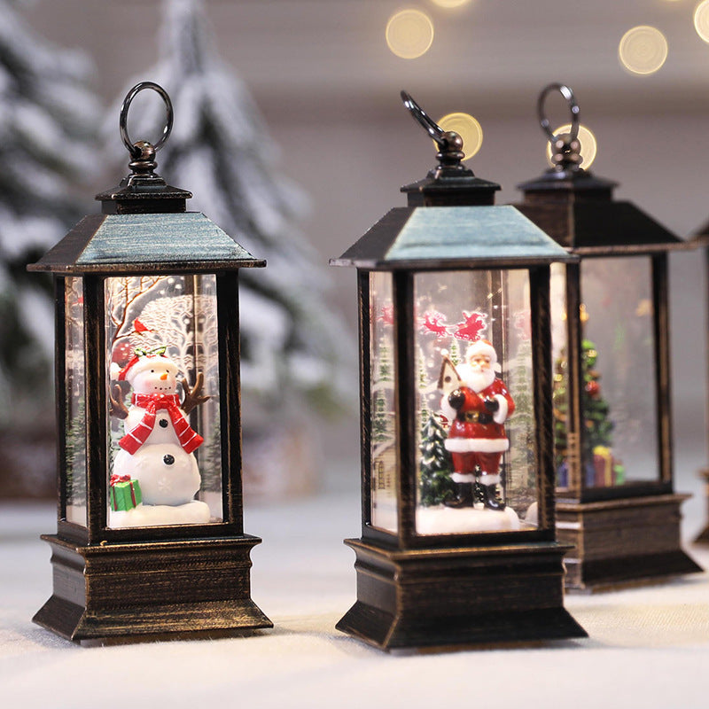 Christmas Simulation LED Flame Small Oil Lamp | Xmas Holiday Decor