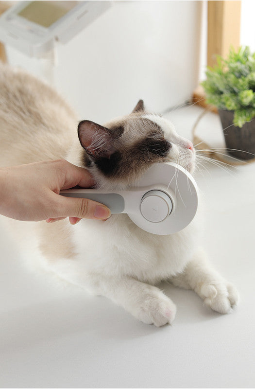 Round Handle Self-Cleaning Slicker Brush - 135° Pins Pet Dematting Comb