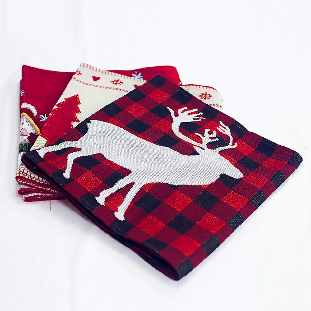 Christmas Cotton and Linen Embroidery Table Runner | Holiday Gift