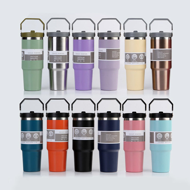 Portable Stainless Steel Car Travel Cup - Insulated Tumbler