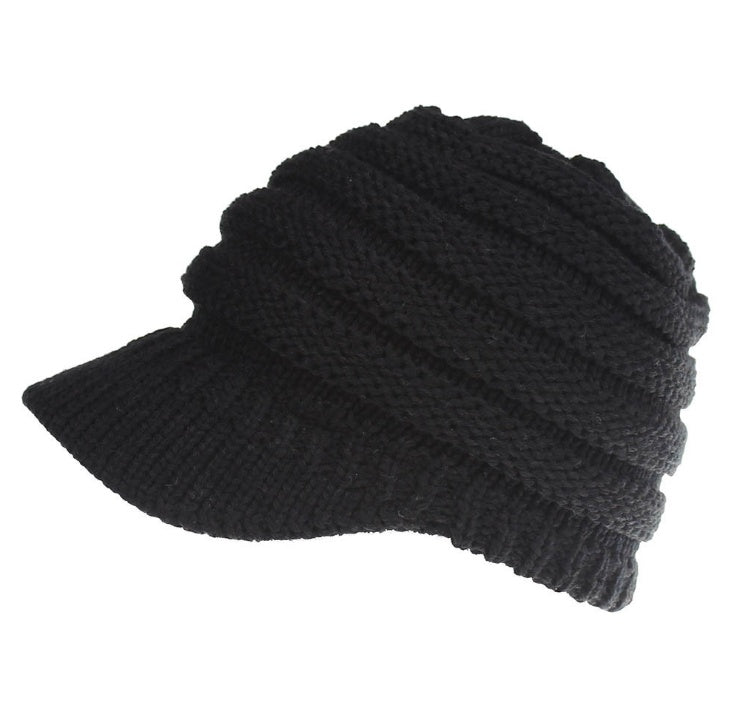 Women Ponytail Beanies Autumn Winter Hats Soft Knitting Caps