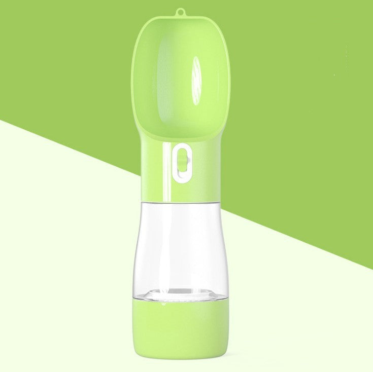 2-in-1 Portable Dog Water Bottle & Food Container - Travel Pet Feeder with Strap