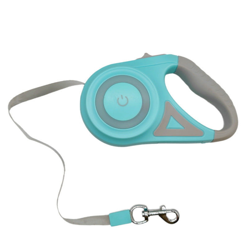 Retractable Dog Leash with LED Light - 3 m / 5 m One-Hand Brake Lead