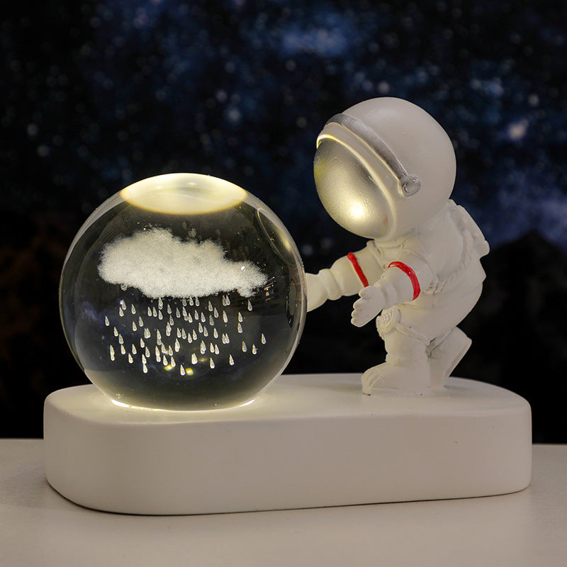 Glowing Galaxy Astronaut Crystal Ball Night Light