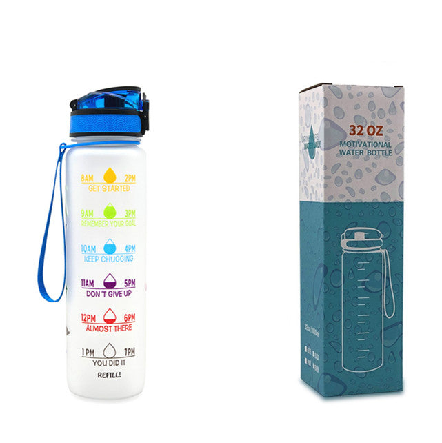 1 L Motivational Water Bottle with Time Markers
