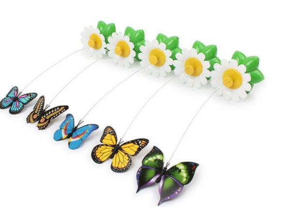 Electric Rotating Bird & Butterfly Cat Toy - Interactive Flower Teaser