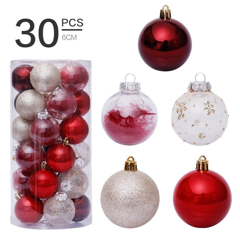 Christmas 6cm 30pcs Transparent Ball Set | Xmas Holiday Decor