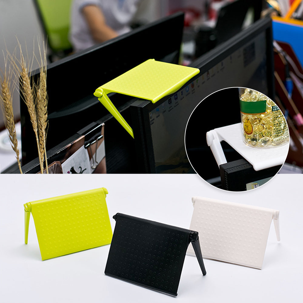 Computer Screen Storage Rack Clip - Monitor Side Shelf Organizer