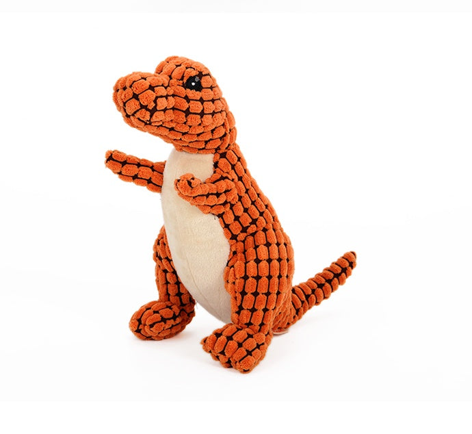 Plush Dinosaur Squeaky Dog Toy - Soft Stuffed Chew Toy for Small & Large Dogs