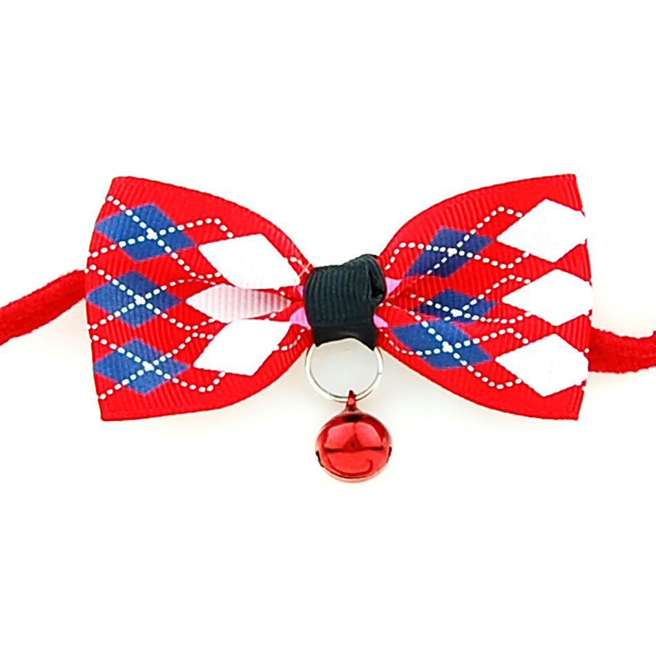 Pet Bow Tie Collar with Bell - Adjustable Cat & Dog Bow Tie
