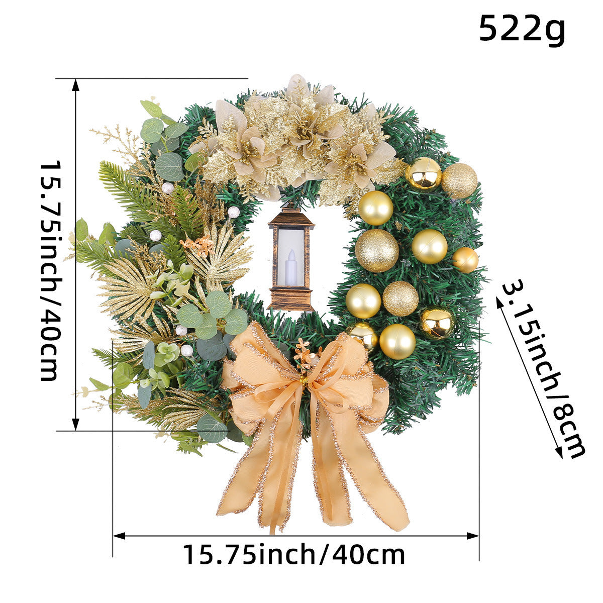 Christmas Light Wreath Door and Window Decoration Vine Ring | Holiday Gift