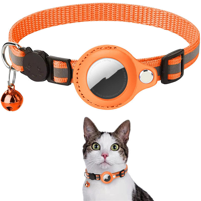 Reflective AirTag Dog Collar - Nylon Pet Collar with Waterproof AirTag Holder