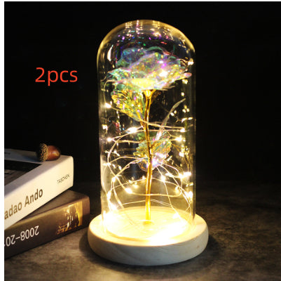 Little Prince Rose in Glass Dome - Eternal Flower LED Gift