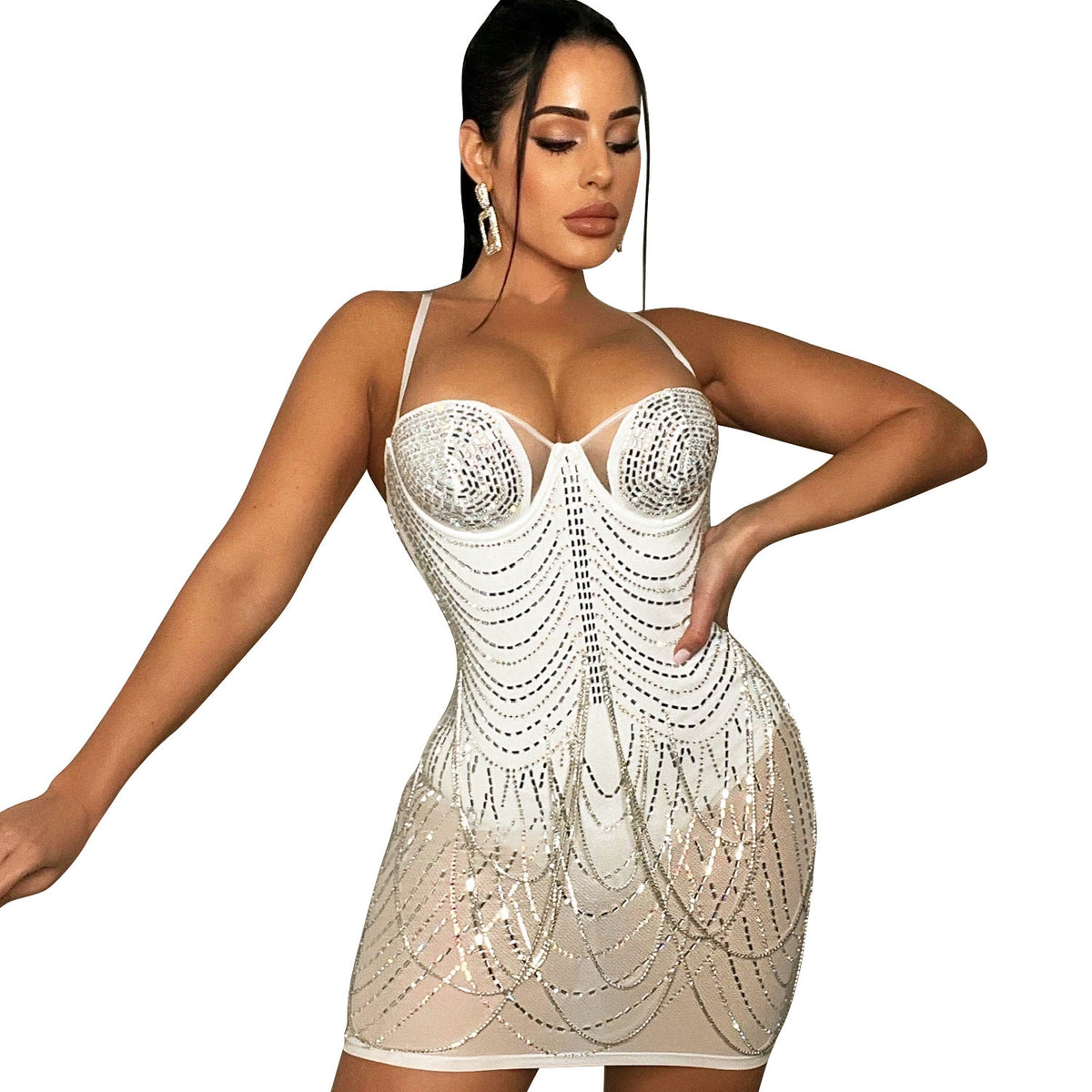 Women's Fashion Personality Tassel Suspender Dress for Party