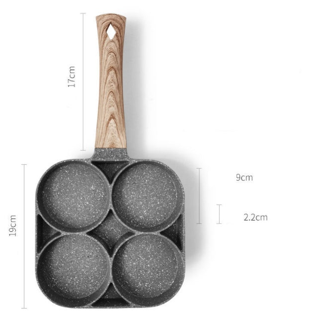 Non-Stick 4-Hole Frying Pan - Egg & Pancake Breakfast Pan