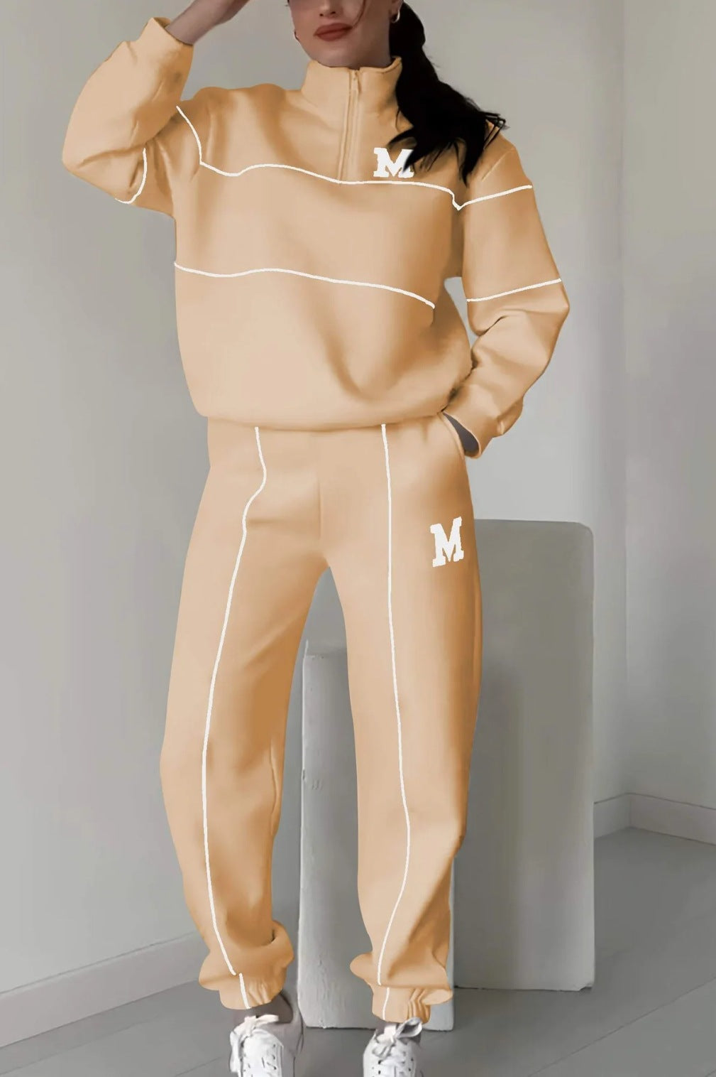 Women's 2 Piece Outfits Lounge Hoodless Pullover Sweatshirt Sweatsuit