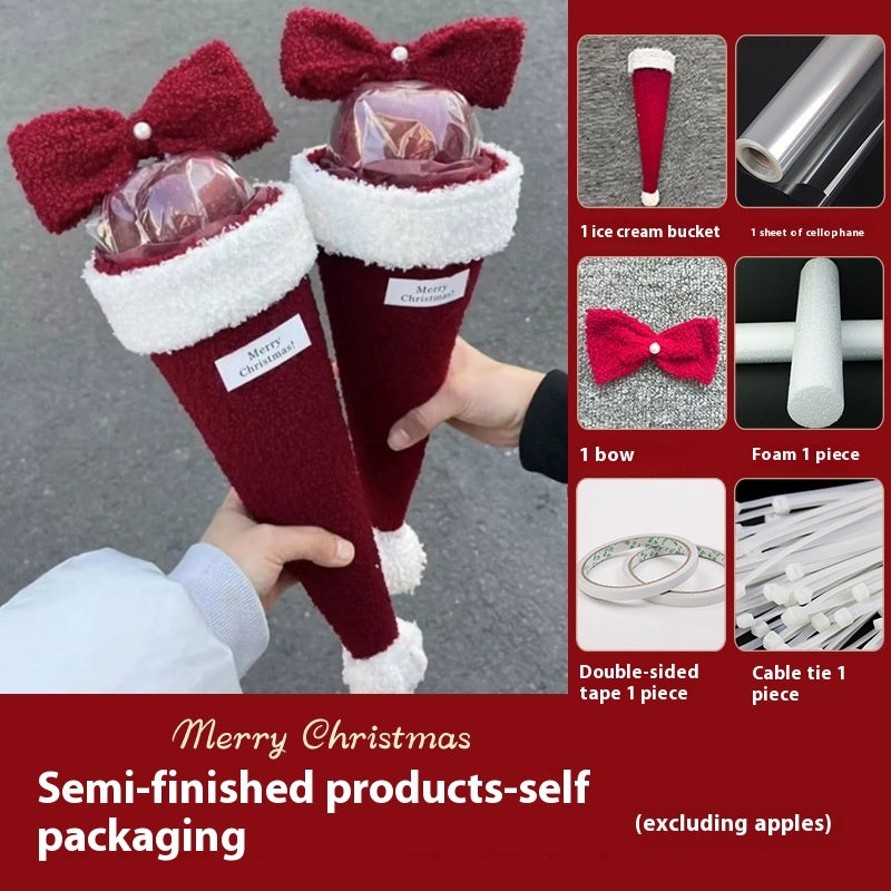 Christmas Gift Eve Single Bow Fruit Bouquet | Xmas Holiday Decor