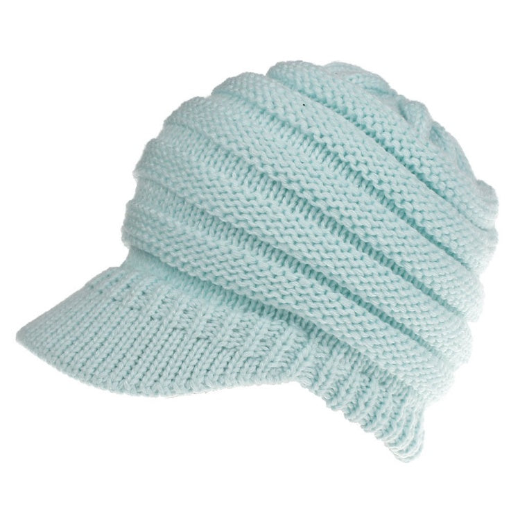 Women Ponytail Beanies Autumn Winter Hats Soft Knitting Caps