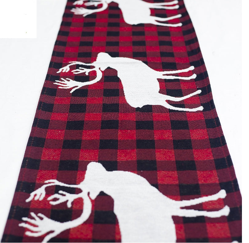 Christmas Elk Snowman Table Runner Merry Decorations | Holiday Gift