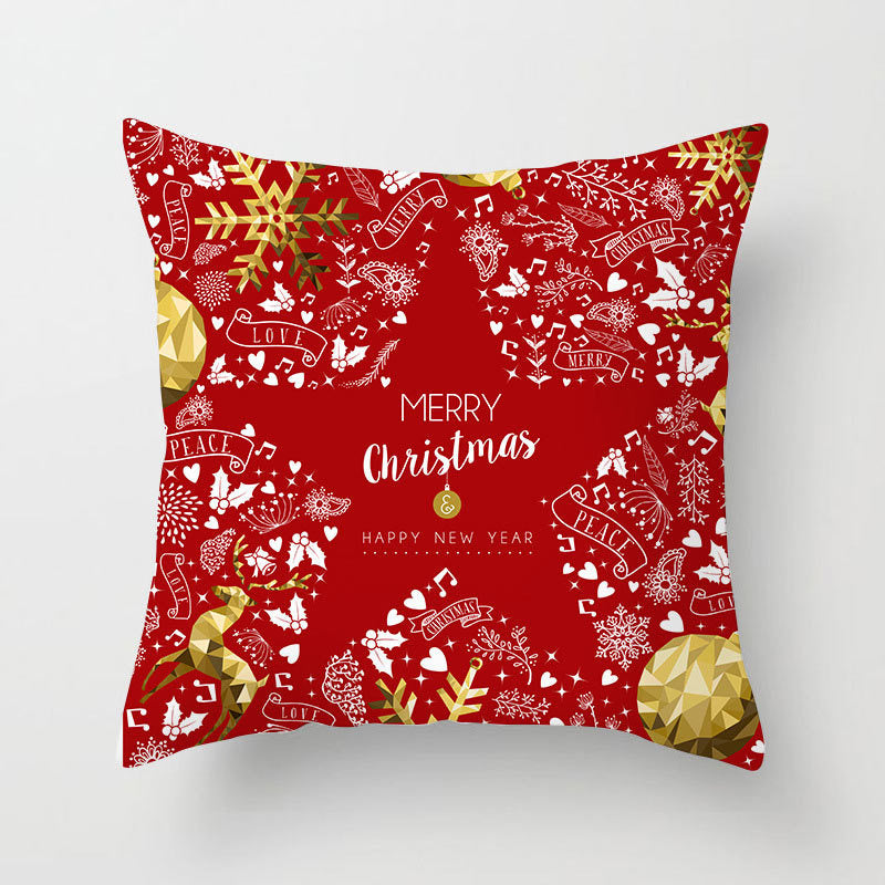 Christmas Linen Pillowcase | Xmas Holiday Decor