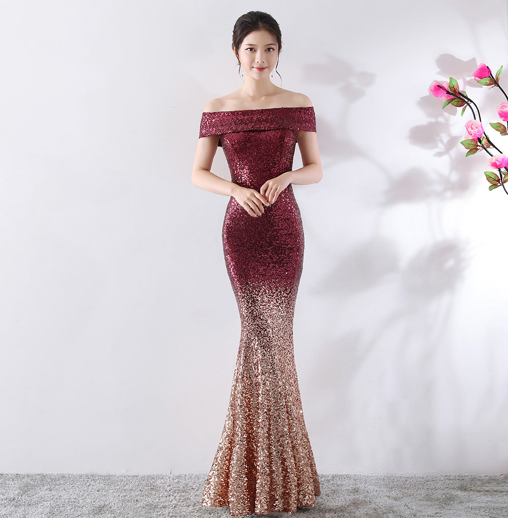 Birthday Party Dress Slimming Host Long