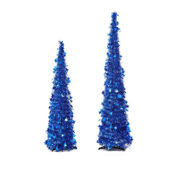 Christmas Artificial Tinsel Up Tree with Stand Gorgeous Collapsible