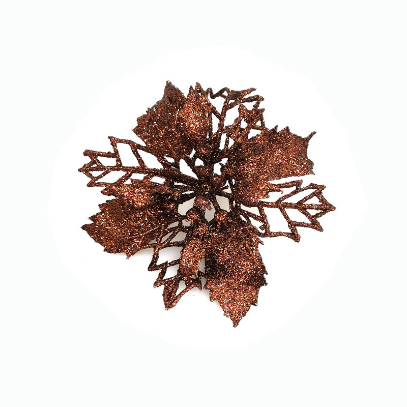 Christmas Glitter Artifical Flowers Tree Decorations for Home Fake