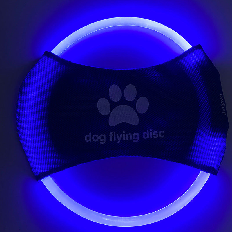 LED Light-Up Dog Frisbee - USB Rechargeable Glowing Flying Disc for Night Play