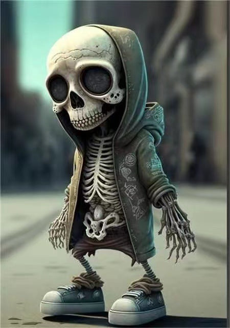 Halloween Cool Skeleton Figurines Doll Resin Ornament Home Decor
