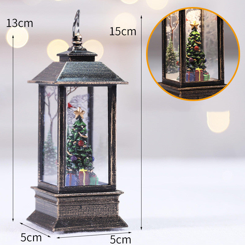 Christmas Simulation LED Flame Small Oil Lamp | Xmas Holiday Decor