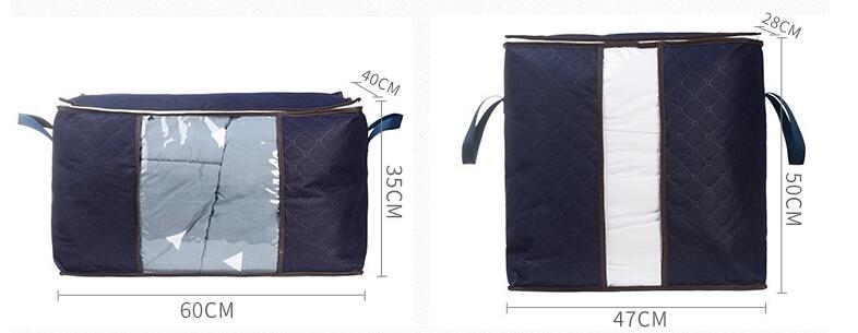 Large Quilt & Clothes Storage Bag - Foldable Moving Organizer Box with Handles