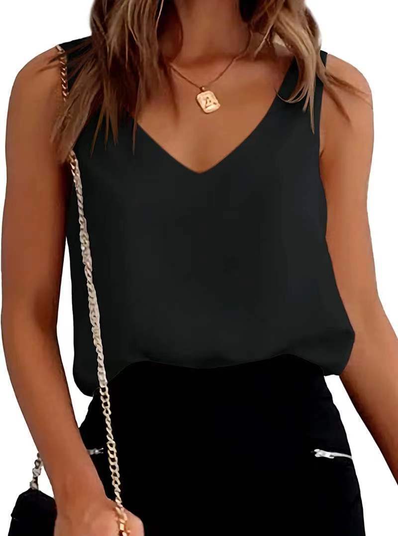 Women Tank Top Summer Casual V-Neck Camisole Blouses Loose Sleeveless