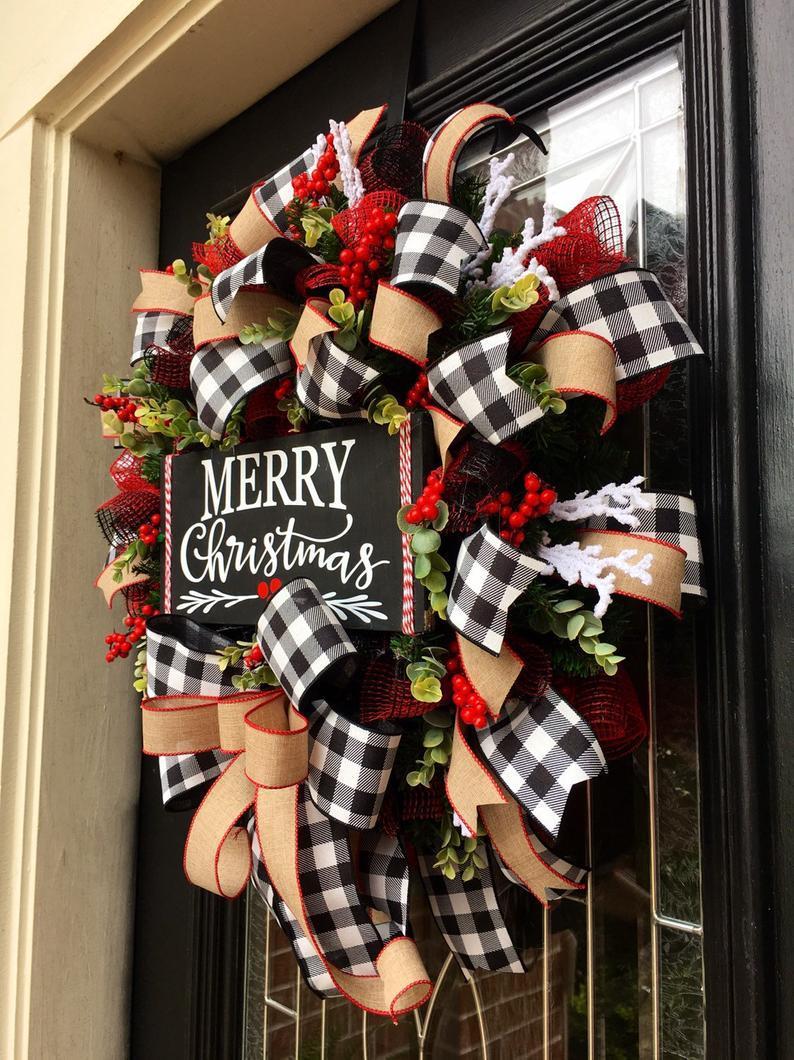 Christmas Bow Garland | Xmas Holiday Decor