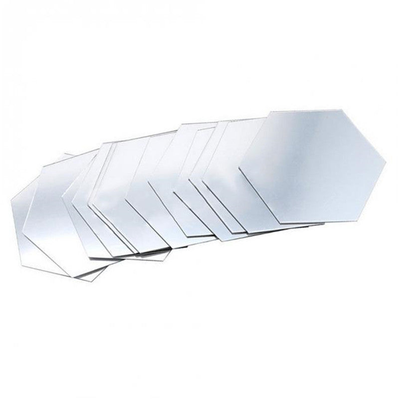 Hexagon Acrylic Mirror Wall Stickers - 3D Removable Wall Decor