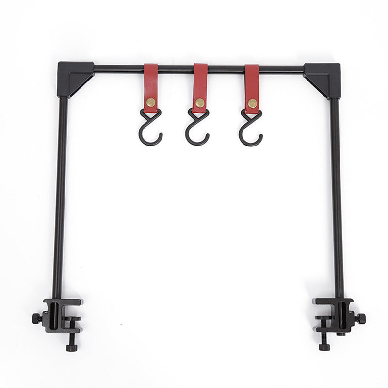 Adjustable Camping Table Rack with Clamp Base - Outdoor Desk Organizer