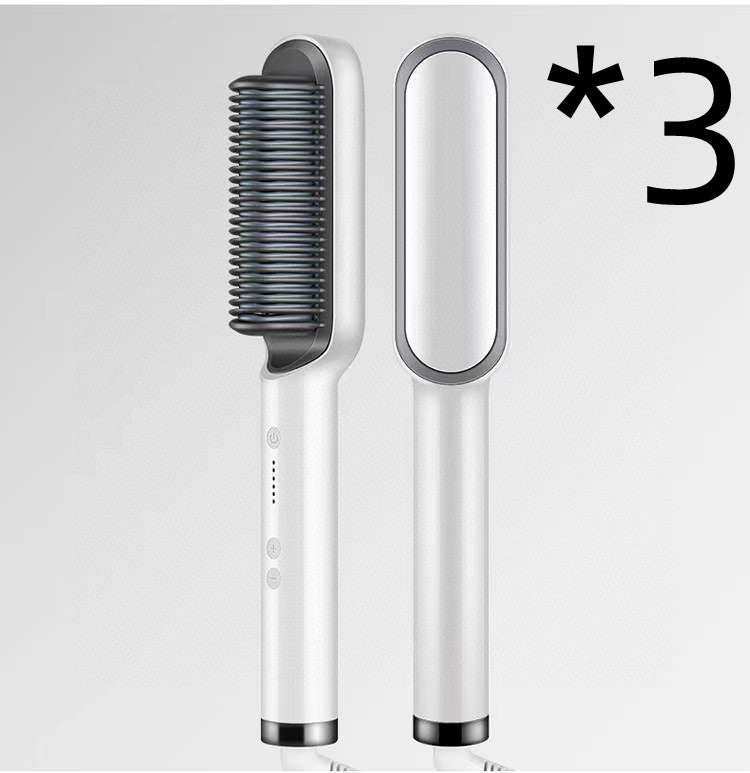 New 2-in-1 Hair Straightener Hot Comb Negative Ion Curling Tong