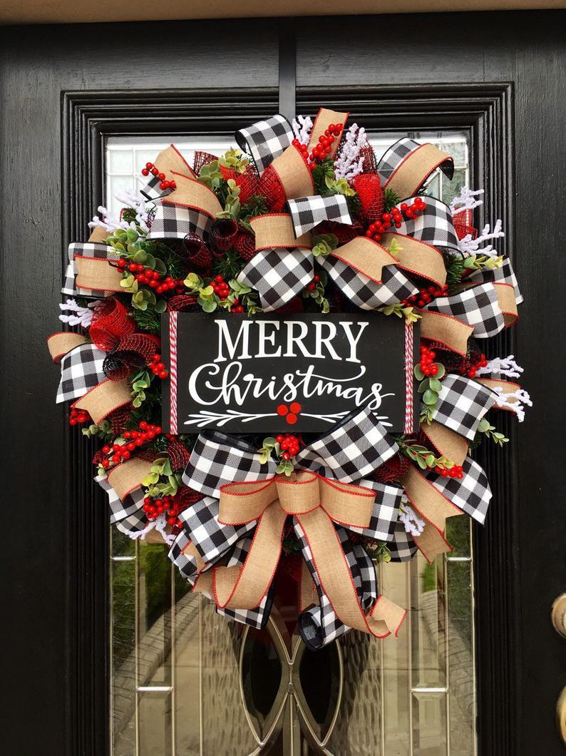 Christmas Bow Garland | Xmas Holiday Decor